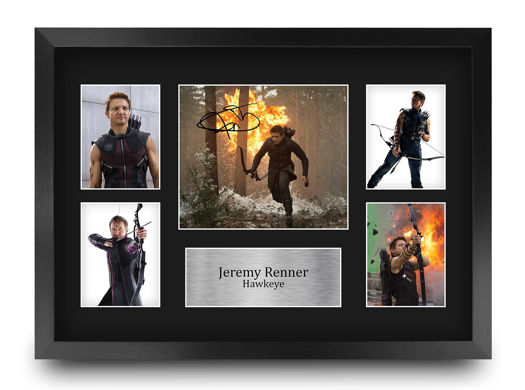 HWC Trading FR A3 Jeremy Renner Hawkeye Gifts Printed Signed Autograph Picture Display for Movie Memorabilia Fans - A3 Framed