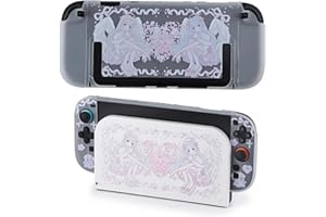 CASOSEXPLORELAB Protective Case for Switch 2, Dock Case and Cover Skin for Nintendo Switch 2 Console Joycon Controller, Sakura Agnel Hard PC Slim Dockable Shell Pink Kawaii Gaming Protector Accessories