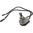 Gardner Bender GSW-24 Double Insulated Electrical Push Button Switch, SPST, ON-OFF, 6 A/125V AC, 6 inch Wire Terminal,Nickel,ON - OFF