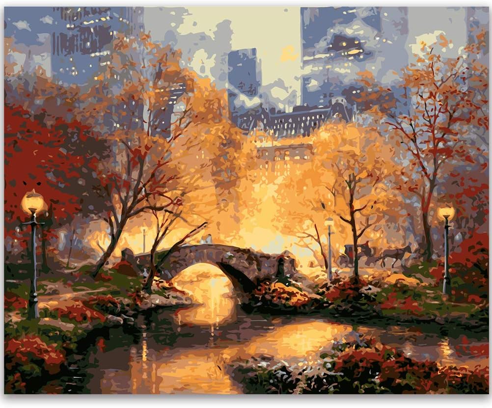 Fengtuo Paint by Number Kit DIY Oil Painting Canvas Painting by Numbers Landscape 16"X 20" - Without Frame