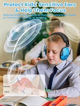 Dr.meter Ear Muffs 27NRR Kids Noise Cancelling Headphones Blue EM100 view 9