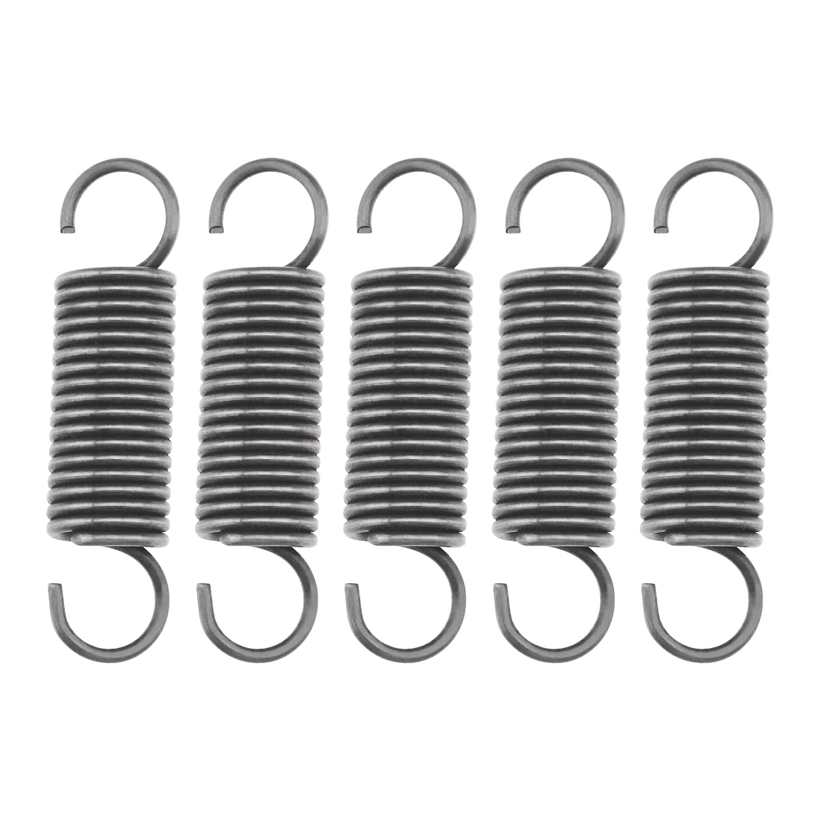 ECSiNG 5PCS Tension Spring with Hooks Compressed Springs 50mm Length 12mm OD 1.5mm Wire Diameter Stainless Steel Small Dual Hooks for Production Assembly Experiment