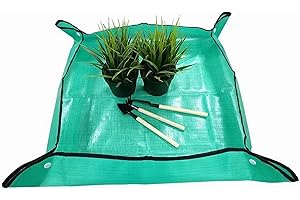 Aolowewin Potted Flower & Plant Repotting Mat, Poting Tray for Plant Transplanting, Waterproof & Foldable, Easy to Clean Gardening Working Mat, Indoor/Outdoor (Green, 27x27-inch)