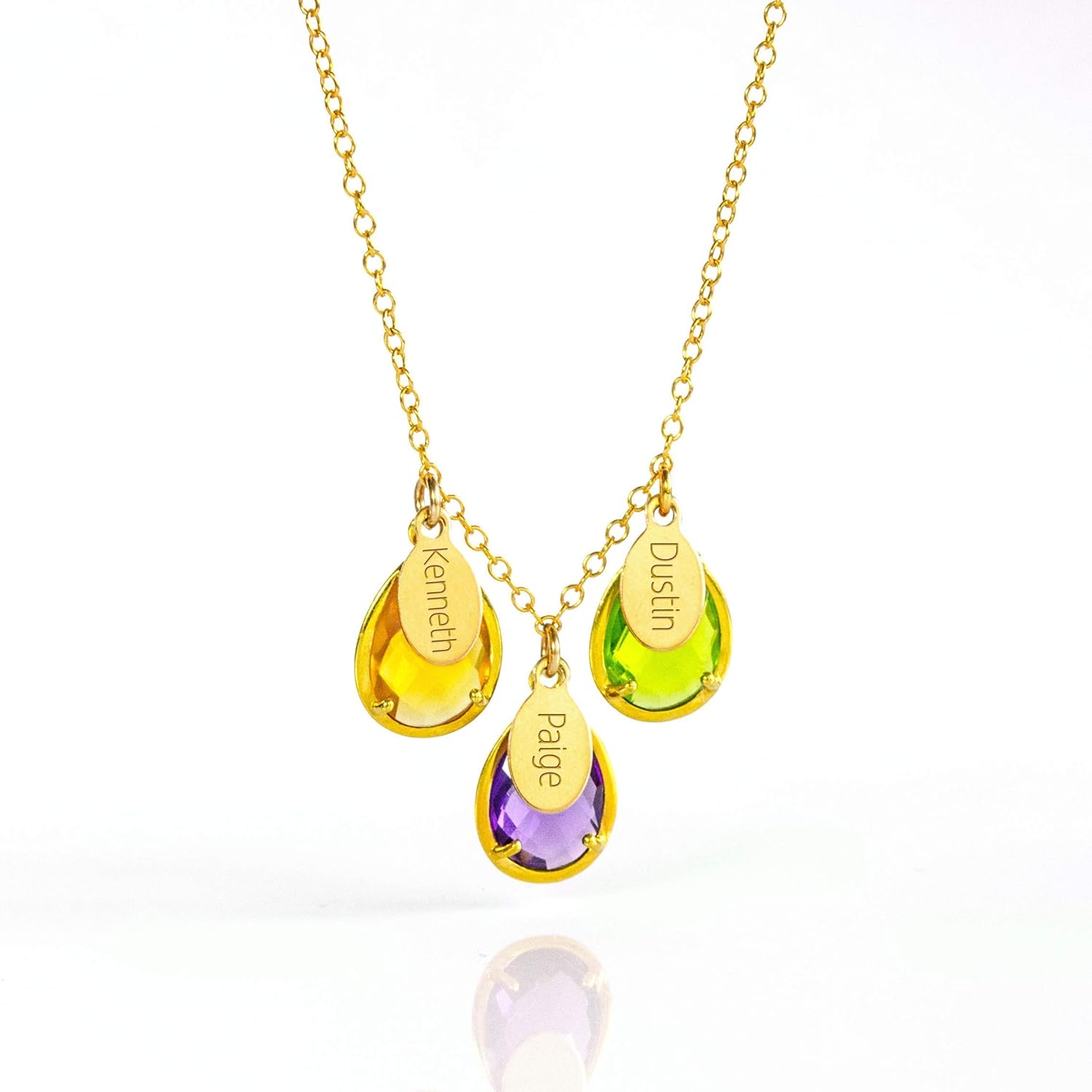 mothers necklace with names and birthstones