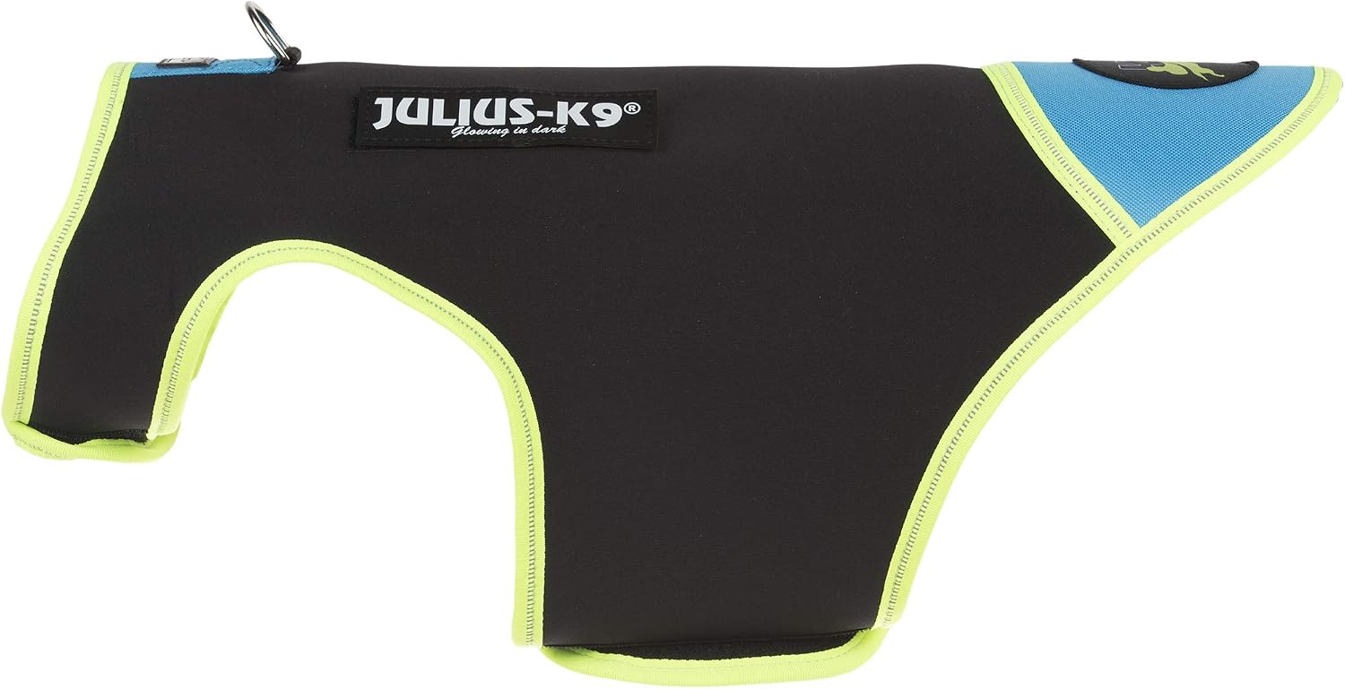 IDC Neoprene Dog Jacket, Size: Baby 2, Black and Aquamarine, 2XS/Baby 2 - Image 5