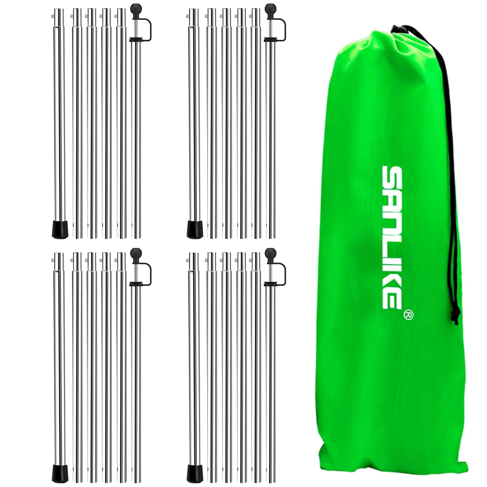 Photo 1 of SAN LIKE Tent Poles for Tarp - 90 in Set of 4, Telescoping Canopy Poles for Rooftop Tents, Camping & Trekking, Awning