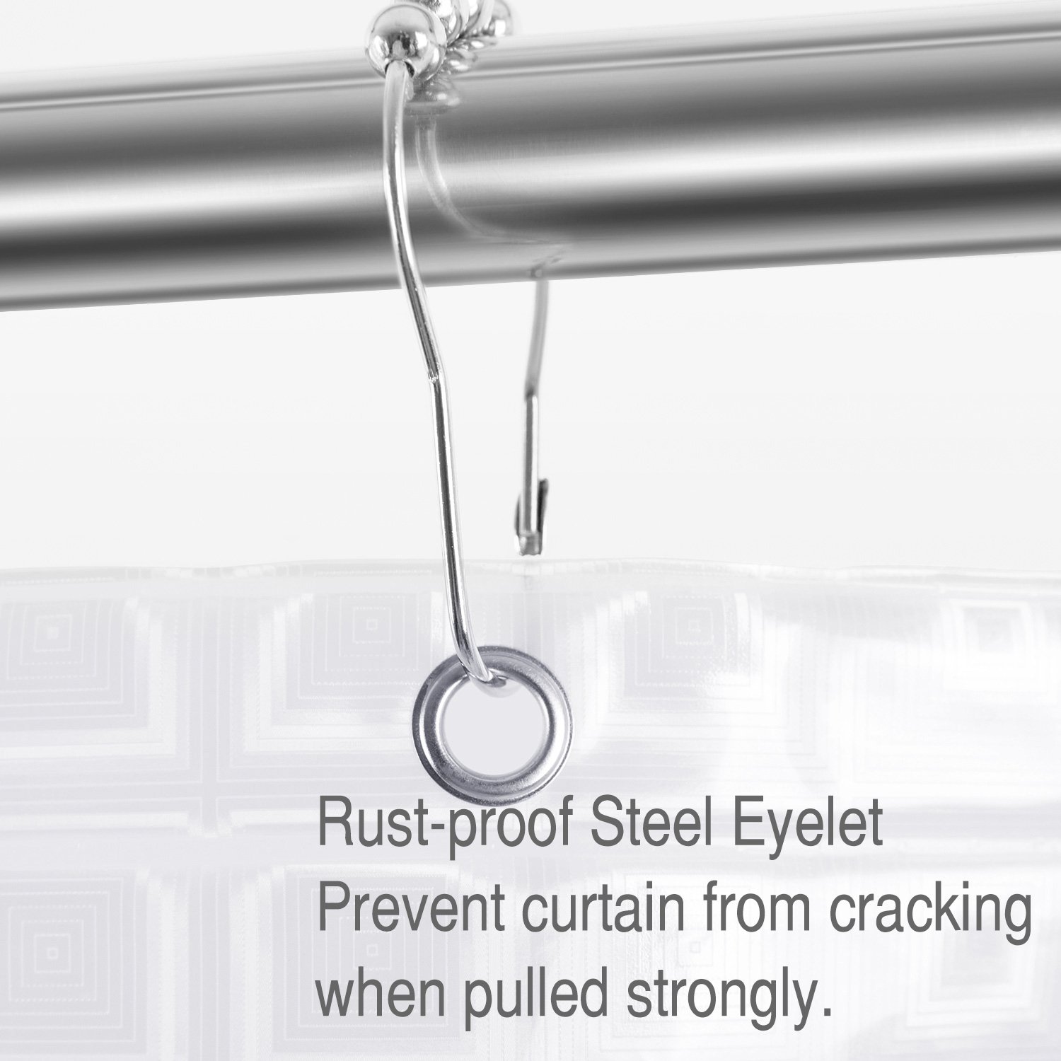 Halbtransparent Duschvorhang / Duschvorhänge transparent / Duschvorhänge , Magiclux Tech Schimmelresistent Anti-Bakteriell Duschvorhänge Wasserdicht 100% EVA mit 12 Duschvorhangringe für Badezimmer, 180 x 180cm (3D Würfel)