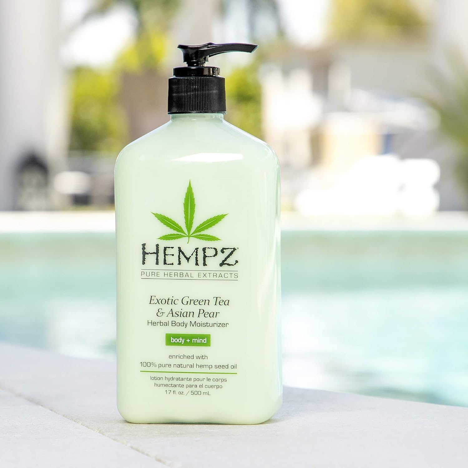 Exotic, Natural Herbal Body Moisturizer with Pure Hemp Seed Oil, Green Tea and Asian Pear, 17 Fluid Ounce - Pure, Nourishing Vegan Skin Lotion for Dryness and Flaking with Acai and Goji Berry : Beauty