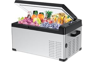 YEMENREN 12V Car Refrigerator Portable Fridge Freezer Electric Plug in Cooler with AC/DC Adapter for Car Truck RV Camping Travel Road Trips Grocery Shopping Vehicle Home - 26QT/25L