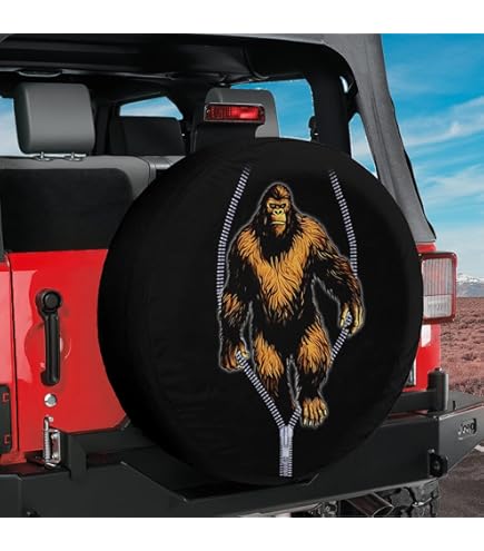 Bigfoot & Dinosaur Spare Tire Cover (Choice Of Style 2) - With Or Without Backup Camera Hole, Waterproof