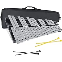 Julymoda 30 Notes Glockenspiel Xylophone, Collapsible Percussion Instrument Kit for Adult and Kid, Professional Bell Kit for 