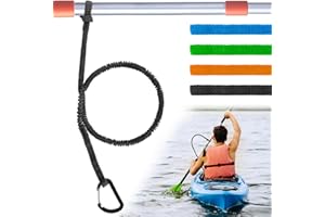 NVAAV 1/2/4 Pack Kayak Paddle Board Tether Leash Stretchable Strap Lanyard Rope, 3.3-7 Feet with Carabiner for SUP Kayaking Boating Canoeing Fishing Pole Rod or Other Gear