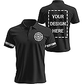 Custom Golf Polo Shirts for Unisex Adult, Design Your Own Golf Jersey Personalized Gifts 4 Sides Printed