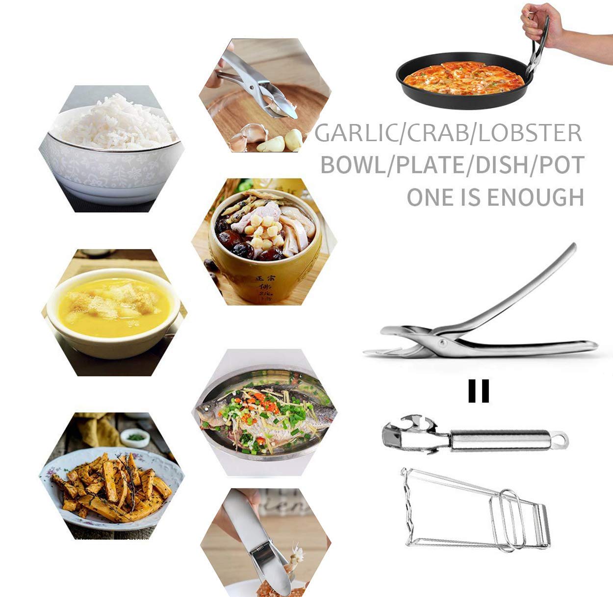 Jubilcuis Scald Proof Tongs, Bowl Clip, 304 Stainless Steel Anti-Scalding Dish Clip, Plate Clamp, Retriever Tongs Gripper Clip for Microwave Oven Air Fryer Instant Hot Pot, Heat Resistant Kitchen Tool