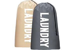2 Pack XL Travel Laundry Bag, Machine Washable Dirty Clothes Organizer, Large Enough to Hold 4 Loads of Laundry, Easy Fit a L