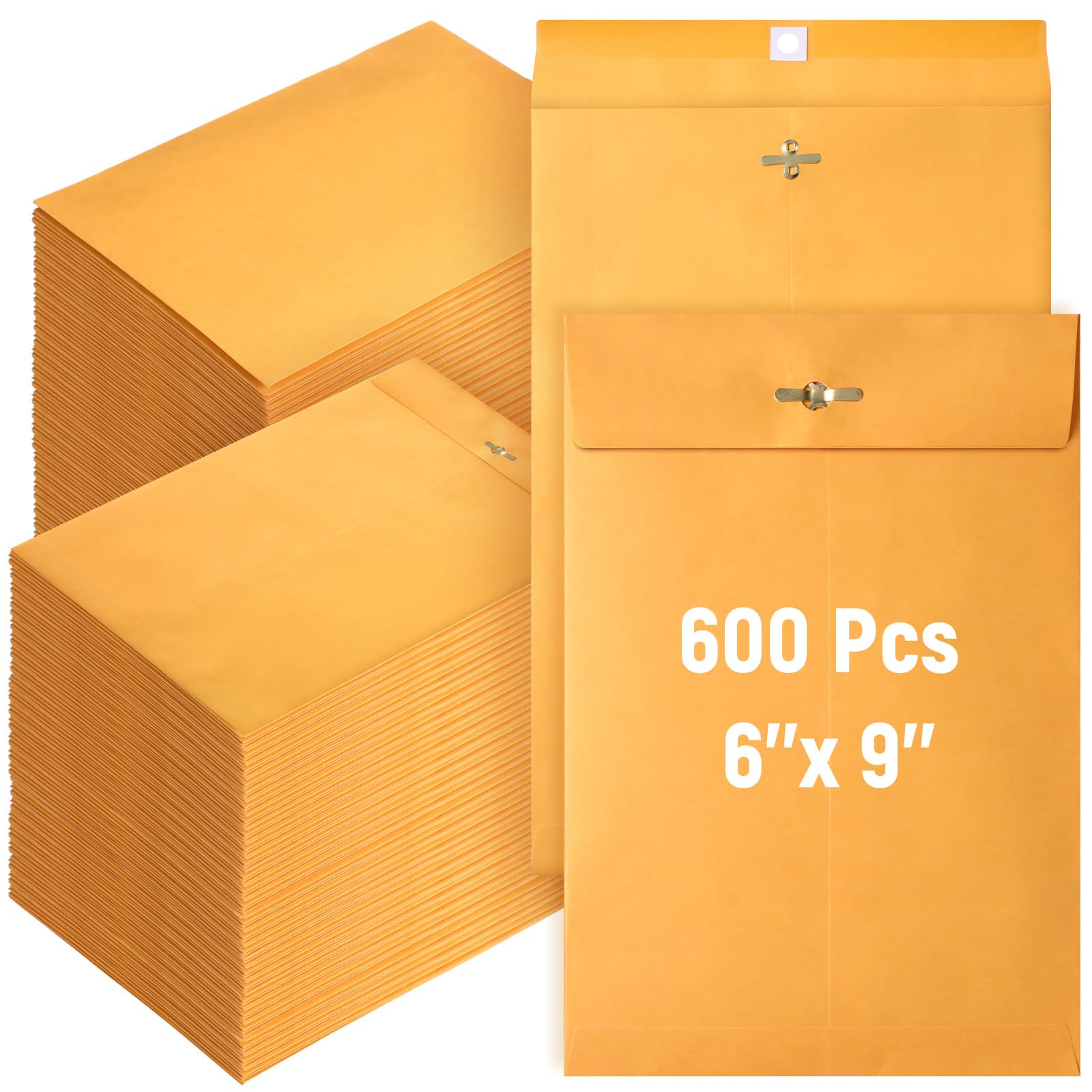 Photo 1 of Ctosree 600 Pcs Manilla Envelopes Clasp Envelopes Bulk Brown Kraft Catalog Letter with Clasp Closure and Gummed Seal 28lb Heavyweight Paper (6 x 9 Inch)
