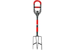 Roamwild Multi-Digger Garden Digging Spading Fork – Fibreglass Light Weight Gardening with Unique Dual Soft AIR Light Grip Technology & Soil Lump Cutting Bladed Tines (Fork)