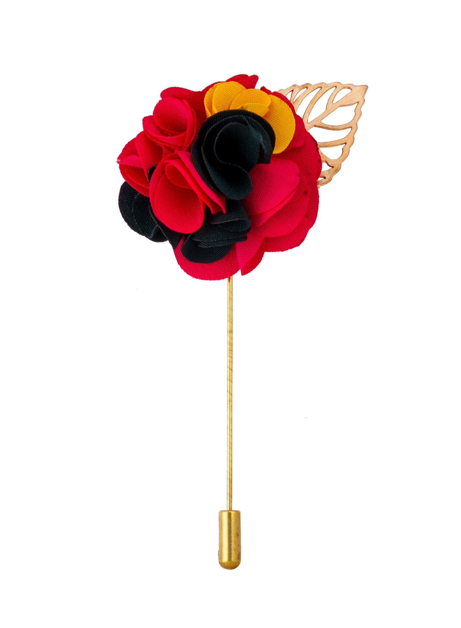 Brooch Lapel Pin for Men Handmade Flower Bunch with Gold Leaf Lapel Pin Badge Coat Suit Wedding Gift Party Shirt Collar Accessories