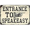 Vintage Entrance To Speakeasy Tin Sign Retro Speakeasy Decor Speak Easy Funny Metal Signs Speakeasy Party Decorations For Boys Room 20s Wall Art Decoration Sign