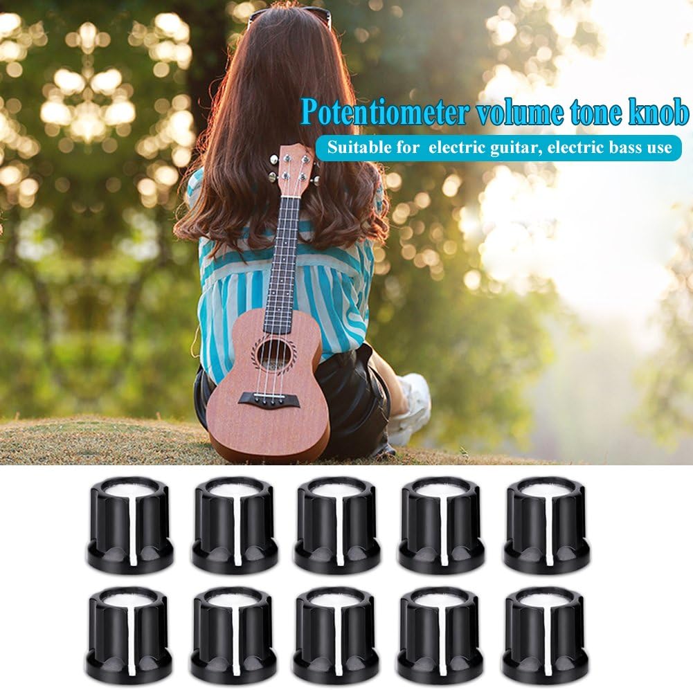 Drfeify Volume Tone Knobs, 10Pcs / Set Potentiometer Volume Tone Knobs Caps for D Shaped Shaft Electric Guitar Bas - Image 5