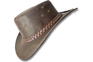 Oztrala Oiled Leather Hat Australian Outback Aussie Western Cowboy Mens Womens Kids Black Brown WO HL11 US