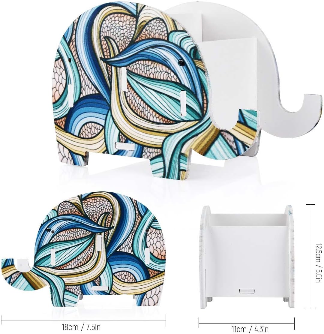 COOLBROS Elephant Pencil Holder With Phone Holder Desk Organizer Desktop Pen Pencil Mobile Phone Bracket Stand Storage Pot Holder Container Stationery Box Organizer (Indian elephan) : Office Products