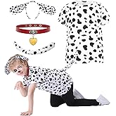 Z-Shop Halloween Dalmatian Costume Kids,Boys Girls 101 Days Of School Outfit Shirt Headband Ears and Tail Accessories