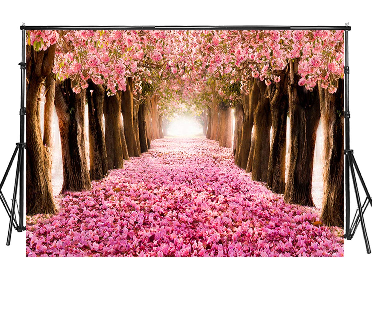 7x5 Pink Theme Party Decoration Flower Cherry Blossoms Backdrop