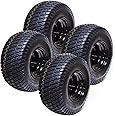 Set of 4 18x8.50x8 ATV Golf Go Cart Lawn Mower Tractor P322 Turf Tire Rim Assembly Black Steel Wheels 18" All Terrain Tires C