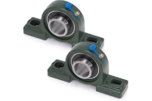XIKE 2 Pcs UCP206-19 Bore 1-3/16" Pillow Block Mounted Ball Bearings, Solid Cast Iron Base and Self Aligning Chrome Sealed Bearings.
