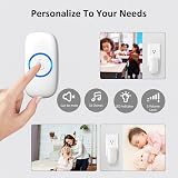 SECRUI Wireless Doorbell 300M IP55 Waterproof Battery Operated 52 Melodies view 7