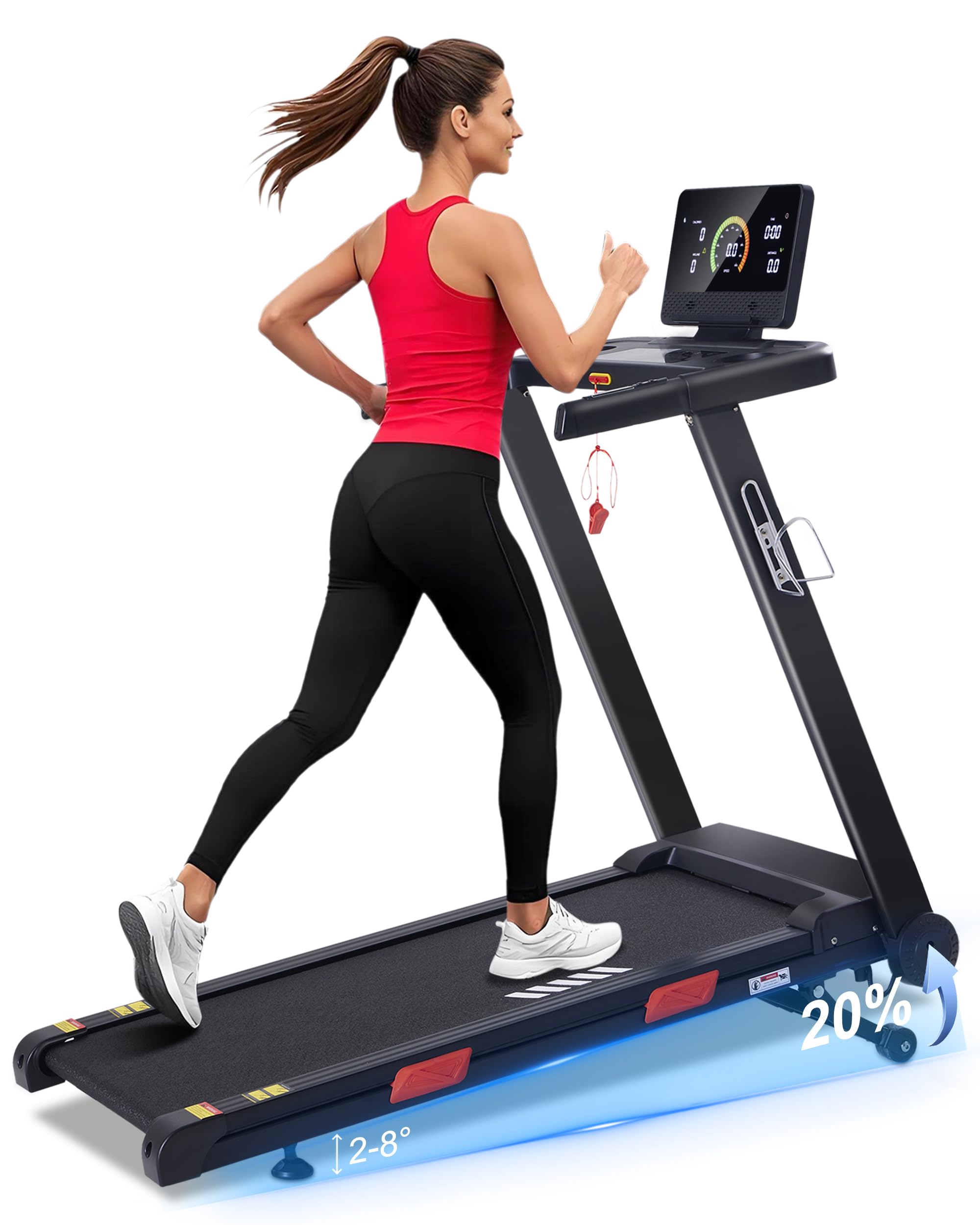 Photo 1 of ATEEDGE Auto Incline Treadmill, 20% Incline, 3.0HP, 10 MPH Running Machine, 18.5" Wide Belt, 350 lbs Capacity, Treadmill for Home with Bluetooth App