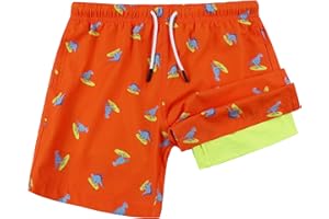MILANKERR Toddler Boys Swim Trunks with Compression Liner No Chafed Quick Dry UPF 50+(2T-16)