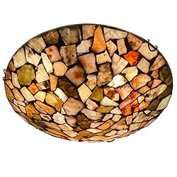 ARTZONE Stained Glass Flush Mount Ceiling Light 16