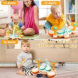 Fajiabao Toddler Drum Kit 4 Pads 2 Cymbals 3 Modes LED Lights Microphone view 5