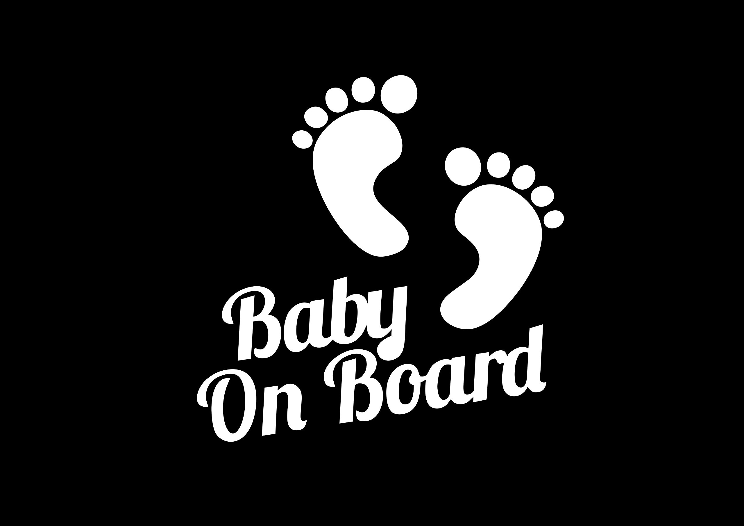 033W BABY FEET ON BOARD Funny Car Sticker Van Window Bumper Vinyl Decal