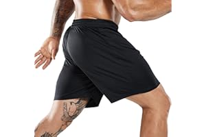 MIER Men's Quick-Dry Athletic/Soccer/Basketball Shorts Without Pockets No Liner Running Workout Training Active Shorts