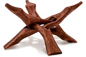 Alternative Imagination Wooden Tripod Display Stand – 6-Inch Hand Carved Holder Made from Sustainable Mango Wood – Folding Reddish-Brown Stand for Abalone Shell, Crystal Ball, Key Bowl, Trinket Dish, Incense, Decor and More