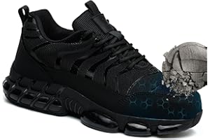 HOGENT Steel Toe Shoes for Men Women Work Sneakers Safety Shoes Indestructible Comfortable Lightweight Breathable Safety Puncture Proof Shoes for Constructions