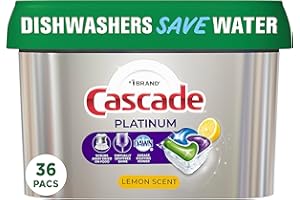 Cascade Platinum ActionPacs, Dishwasher Detergent Pods, Lemon, 36 count (Packaging May Vary)