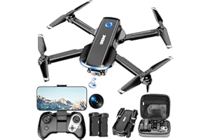 VELCASE Drone with Camera 1080P HD FPV Foldable Drone for Adults and Beginners, RC Quadcopter with Gravity Control, One Key Take Off/Land, Optical Flow Positioning, 360° Flip, 3 Speed Mode, Waypoint Fly