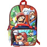 Super Mario 16 Inches Large Backpack With Lunch Bag Set