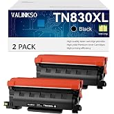 Valinkso TN830XL TN830 TN-830XL TN830XL/V/R Toner for Brother Printer | Compatible for HL-L2460DW DCP-L2640DW MFC-L2820DW HL-L2405W MFC-L2807DW MFC-L2900DW Printers (2 Black)