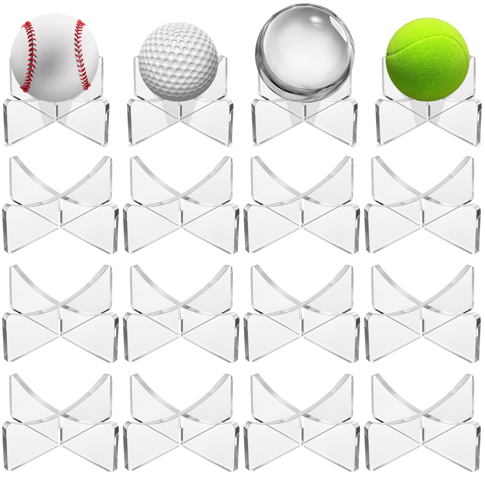 Photo 1 of Mudder 12 Pack Basketball Stand 3.54x1.3 Inch Bulk, Acrylic Ball Stand for Display, Clear Storage Holder for Football Basketball Soccer Volleyball Rugby