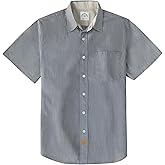 Dubinik® Mens Short Sleeve Button Down Shirts 100% Cotton Plaid Men's Casual Button-Down Shirts with Pocket