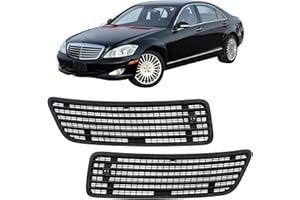 COOL STAR 2218800205 2218800305 Front Hood Bonnet Grill Vent Compatible with Mercedes Benz S550 W221 2007 2008 2009 2010 2011 2012 2013 Hood Air Vent Grille Cover