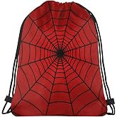 COFEIYISI Red Spider Web Drawstring Bags Spiders Web Pattern on Bright Red Background String Bags for Women Men Cool Cobweb Sport Gym Sack Travel Hiking Daypacks Casual Backpack for Yoga Shopping
