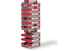 Wild Sports NCAA Pro Football Tabletop Stackers Block Game for College Football Fan, Dorm Game, Tailgate