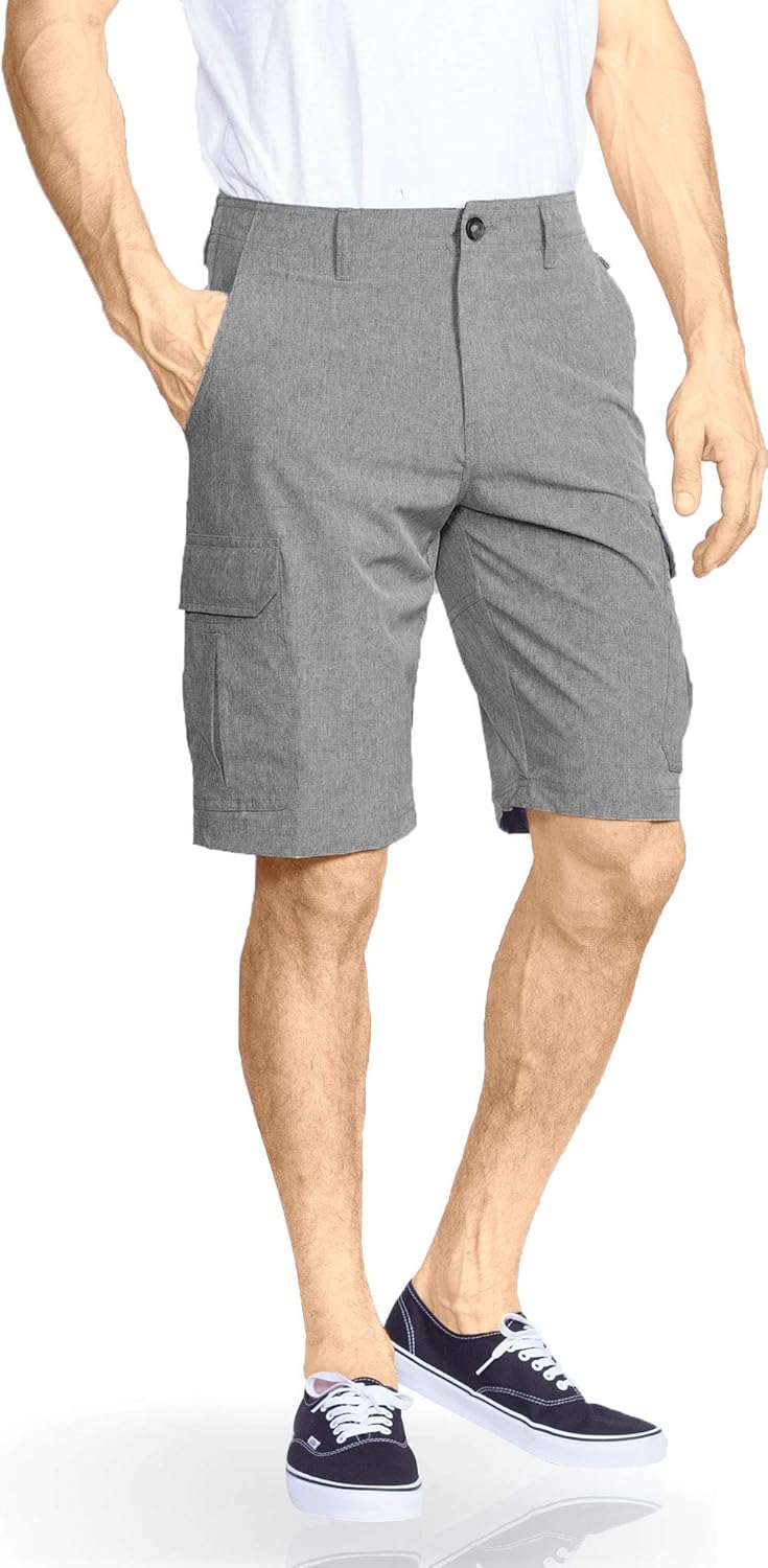 Mens Cargo Shorts Hybrid Quick Dry Stretch Tactical Casual Short: Clothing