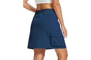 MoFiz Women 18" Hiking Cargo Skort with Pockets High Waisted Athletic Casual Summer Quick Dry Golf Tennis Skirts